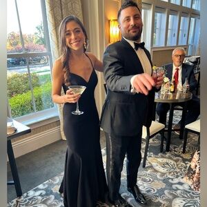 Azazie black dress, worn once - size A0. Bridesmaid or black tie wedding dress